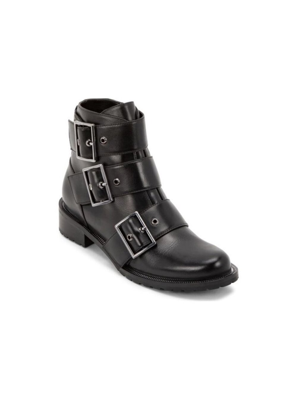 Blondo Womens Camila Waterproof Combat Moto Booties Black Leather size 7